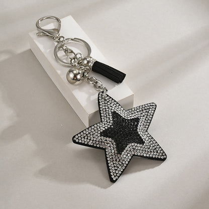 Velvet Pentagram Star Tassel Keychain | 8 Colours