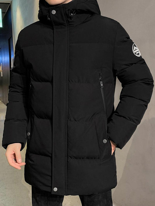 Men's Mid-Length Hooded Down Cotton Jacket | Winter Coat