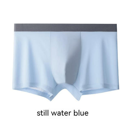 Men's Ice Silk Boxer Briefs – Breathable Mid-Waist Underwear