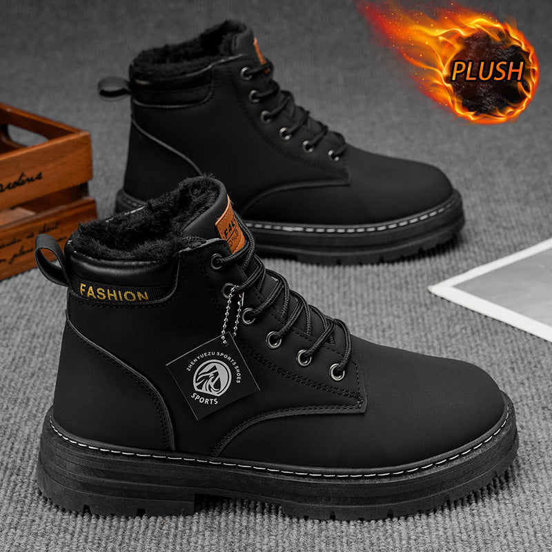 Men's Vintage Casual Boots – Round Toe PU Leather | 4 Colours | EU 39–48