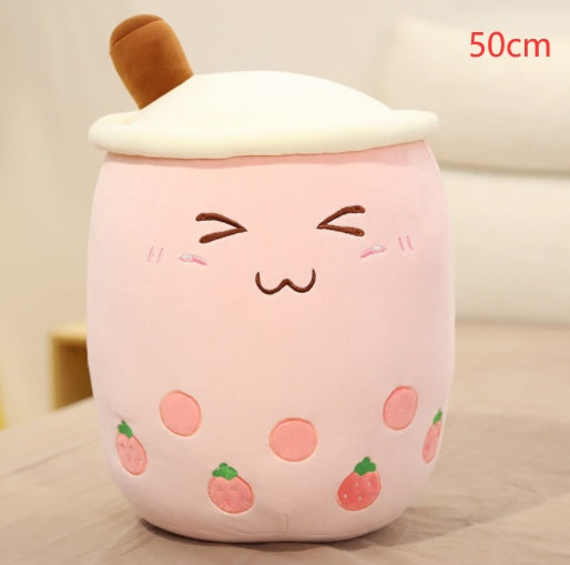 Boba Tea Plush Pillow Cushion - Soft Bubble Tea Stuffed Toy