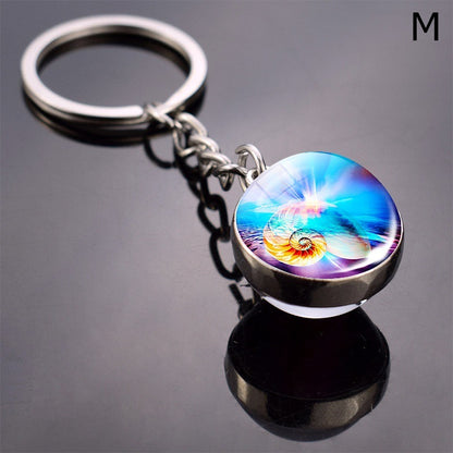 Double-Sided Glass Ball Keyring | Nature & Animal Designs