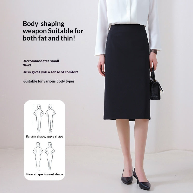 Women's Wrinkle-Resistant Zip Midi Skirt