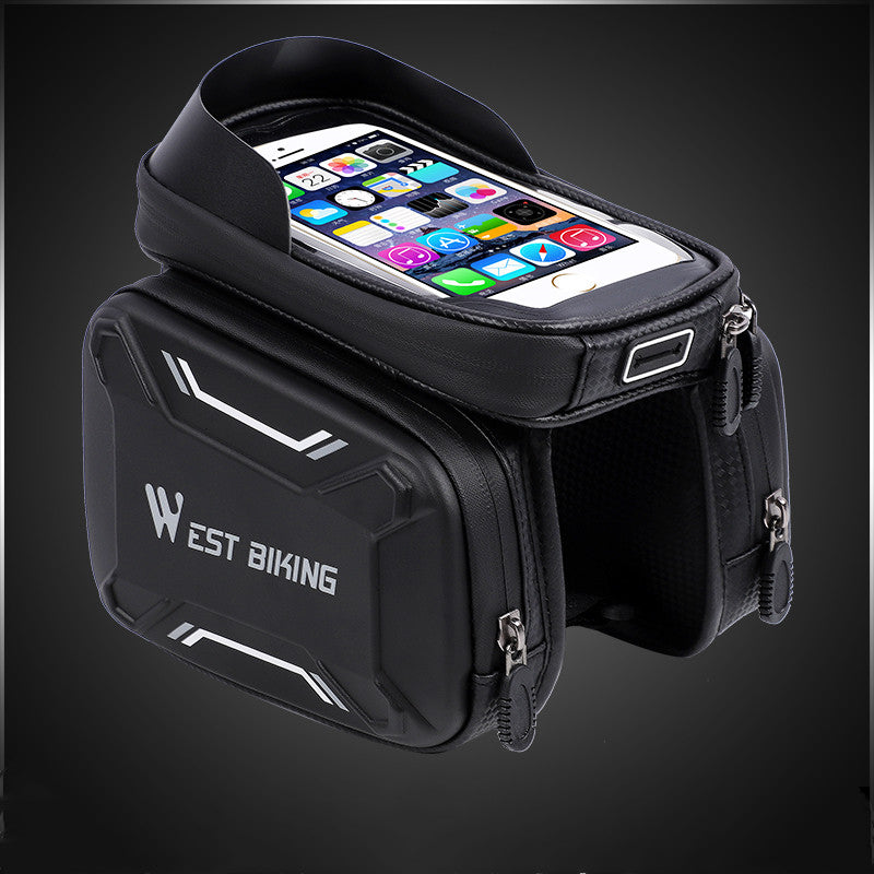 Waterproof Bike Front Handlebar Bag – Hard Shell Touch Screen Phone Holder
