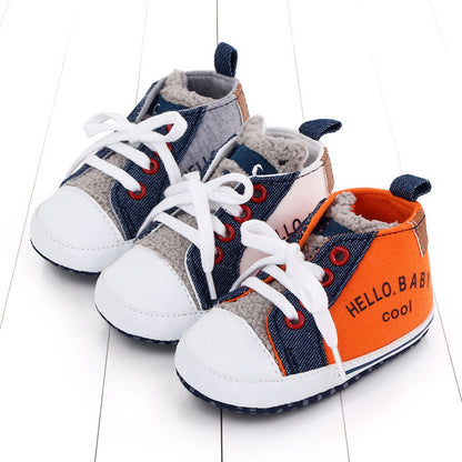 Unisex Baby Canvas Shoes - Letter Print Breathable Non-Slip Infant Walkers