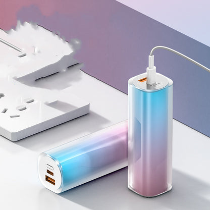 Mini Lipstick Power Bank – Fast Charging 5000mAh & 10000mAh Blue Pink Gradient