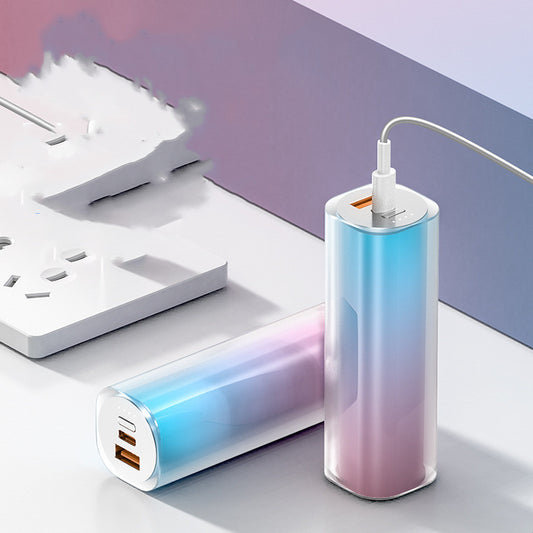 Mini Lipstick Power Bank – Fast Charging 5000mAh & 10000mAh Blue Pink Gradient