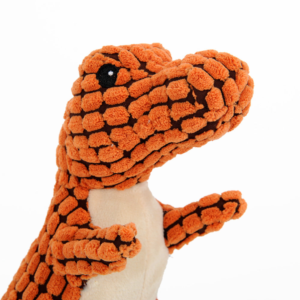 Dinosaur Plush Squeaky Dog Toy | Soft Corn Velvet Chew Toy 25cm & 50cm