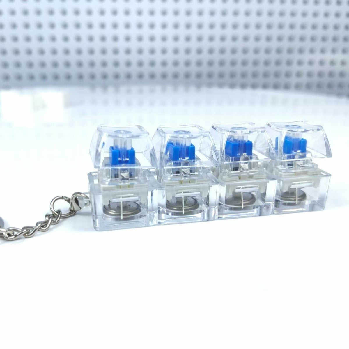 Mini 4-Key Mechanical Keyboard Fidget Clicker Keychain