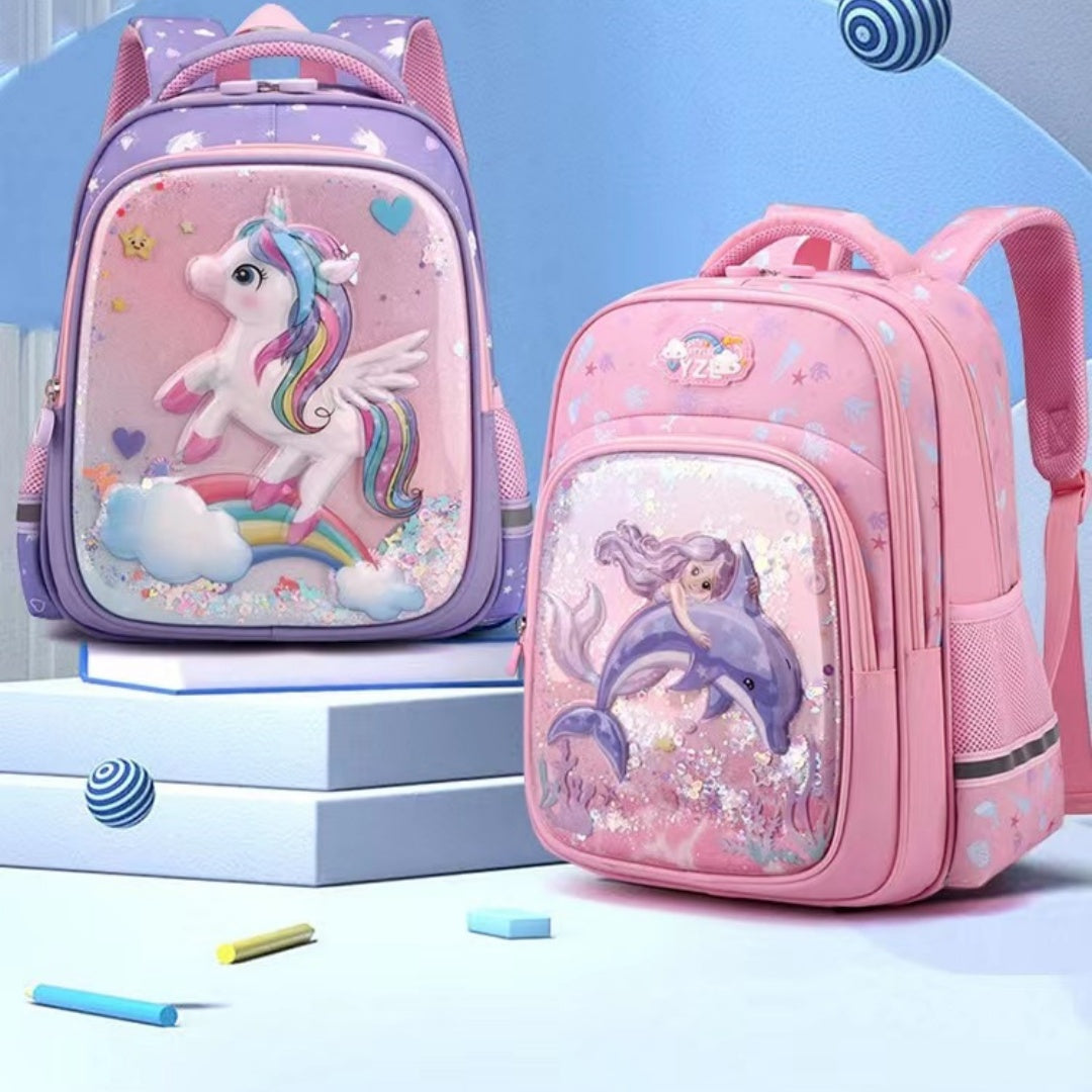 Mermaid Children's Waterproof School Backpack – Ergonomic Kids Bag