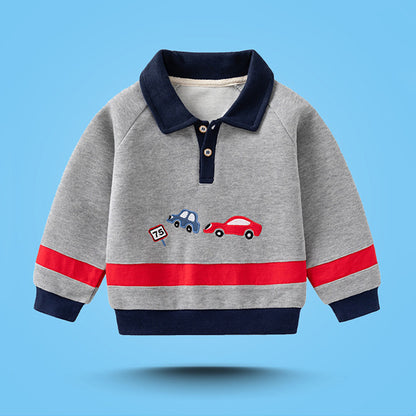 Children's Cotton Long Sleeve Bottoming Shirt | Boys Casual Top