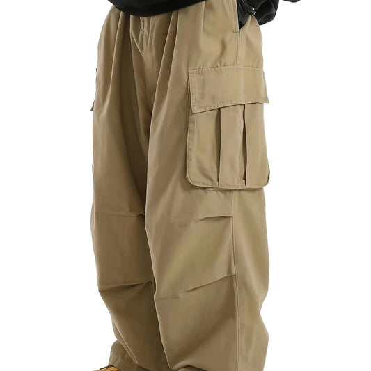 Men's High Waist Straight-Leg Trousers with Belt | 3 Colours S-2XL