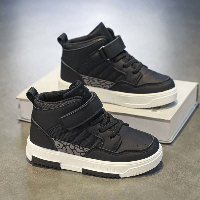 Children's High-Top Velcro Sneakers | Synthetic Leather | EU 28-38