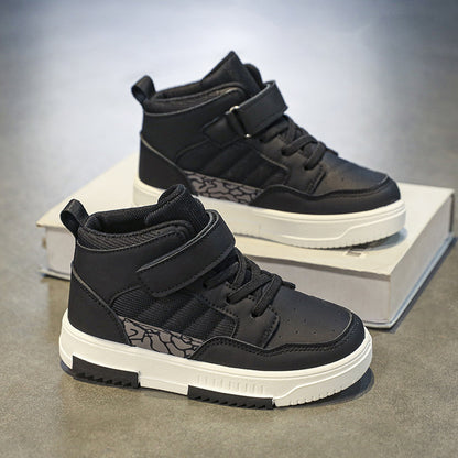 Children's High-Top Velcro Sneakers | Synthetic Leather | EU 28-38