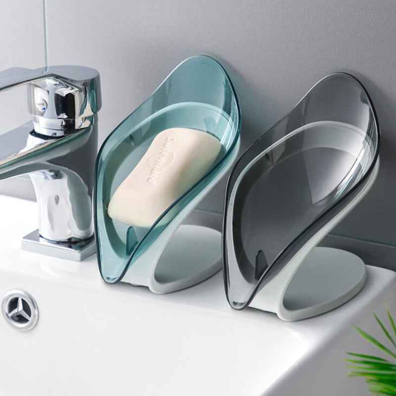 Self-Draining Soap Dish Holder – Non-Slip Leaf Design Bathroom Soap Tray