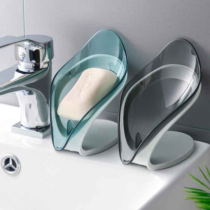 Self-Draining Soap Dish Holder – Non-Slip Leaf Design Bathroom Soap Tray