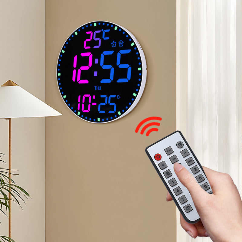 Smart WiFi LED Wall Clock with RGB Lighting & Alarm