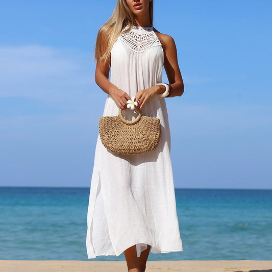 Women's Side Slit Maxi Beach Cover-Up Dress | UV-Protective
