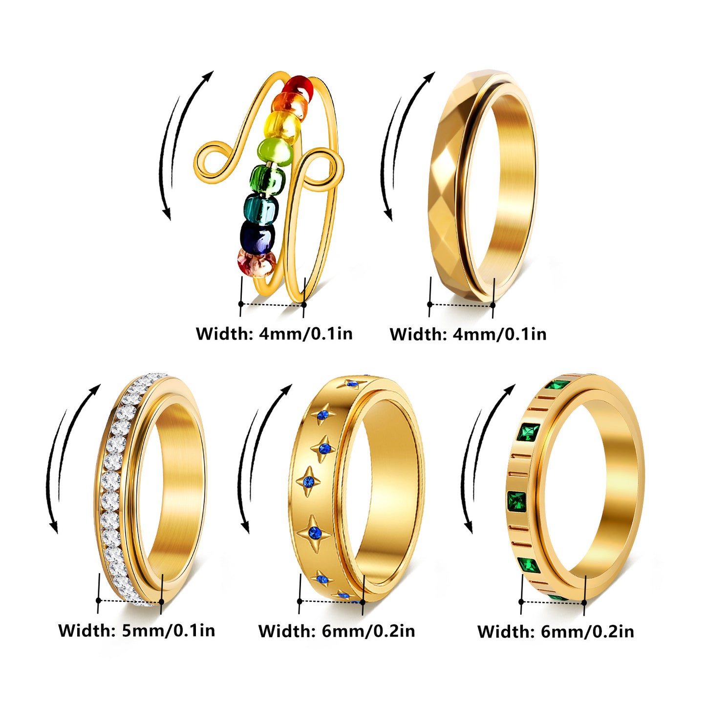 Diamond-Encrusted Stainless Steel Ring | Real Gold Plated Unisex Ring