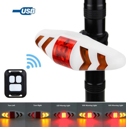 Wireless Remote Control Bicycle Tail Light – LED Turn Indicators & Red Tail Light