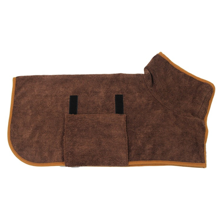 Microfibre Dog Bathrobe | Super Absorbent Quick-Dry Coat with Hook & Loop
