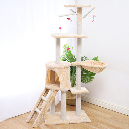 Large Cat Tree & Climbing Frame | Sisal & Plush | 140cm