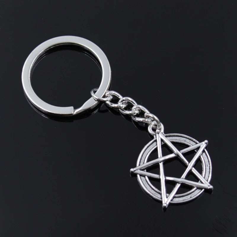 Five-Pointed Star Symbol Alloy Keyring | European Style