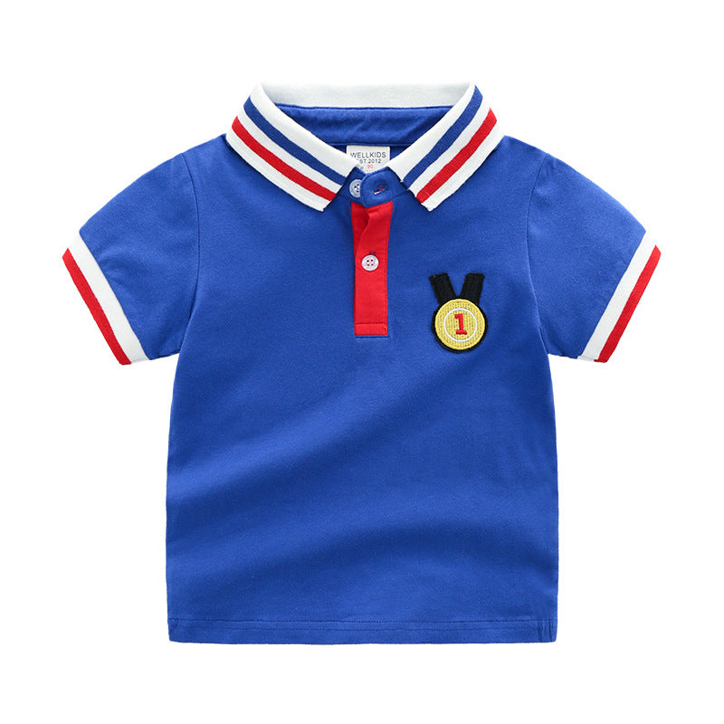 Boys' Short Sleeve Polo Shirt | Soft Cotton, Lapel Collar