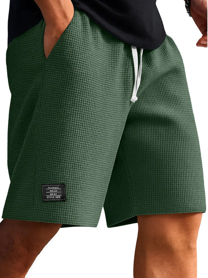 Men's Waffle-Weave Cropped Shorts | 10 Colours M-4XL
