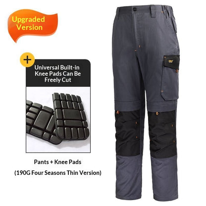 Men's Multi-Pocket Work Trousers | Knee Pads & Reflective Strips