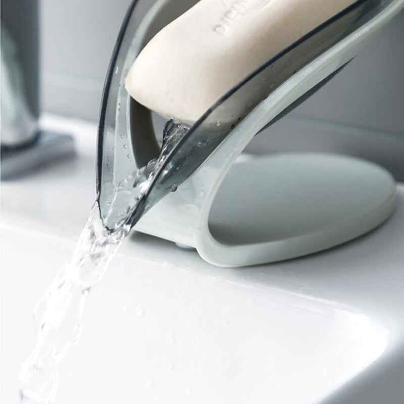 Self-Draining Soap Dish Holder – Non-Slip Leaf Design Bathroom Soap Tray