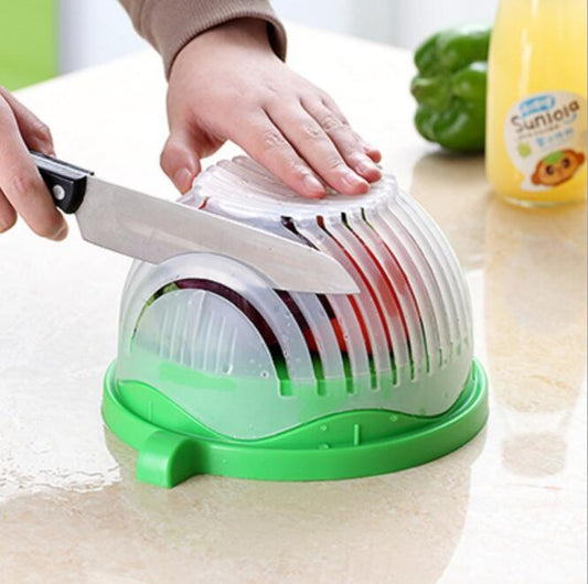 Salad Cutter Bowl — 2-in-1 Chopper, Drain Basket & Serving Bowl