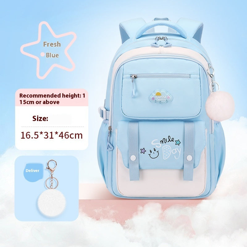 Girls Waterproof Oxford School Backpack – Spine Support, 4 Colours