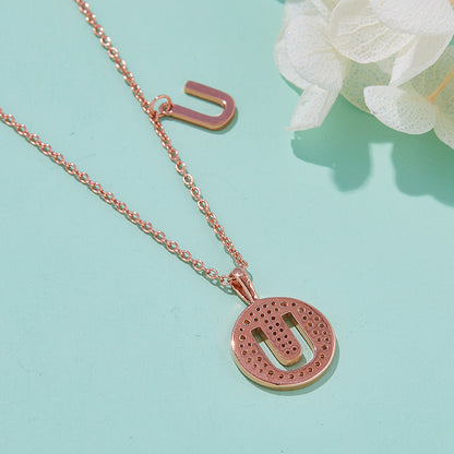 Moissanite Letter U Necklace | Platinum-Plated S925 Silver | GRA Certified