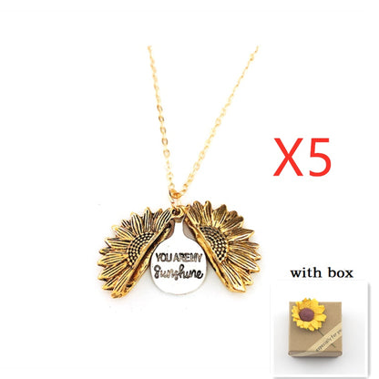 Sunflower Pendant Necklace | Gold, Silver & Rose Gold