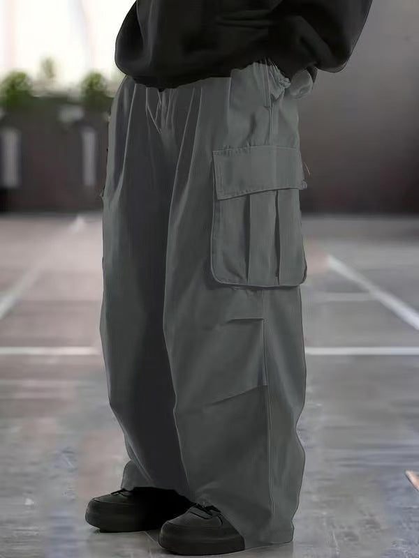 Men's High Waist Straight-Leg Trousers with Belt | 3 Colours S-2XL