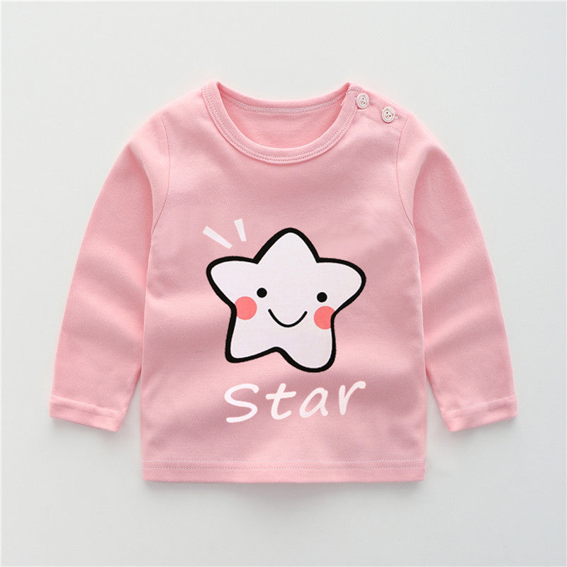 Girls Cotton Long Sleeve Cartoon Print T-Shirt – 7 Designs