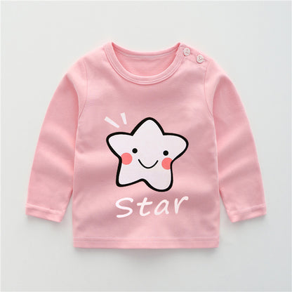 Girls Cotton Long Sleeve Cartoon Print T-Shirt – 7 Designs