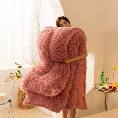 Double-Sided Velvet Winter Quilt | Mink & Crystal Fleece | 6 Colours