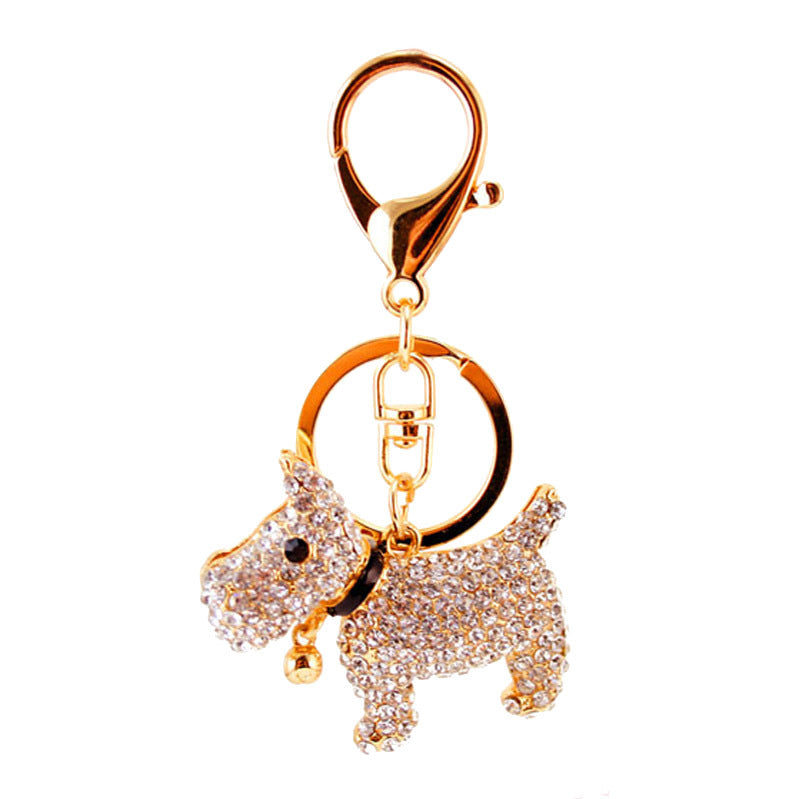 Diamond Bell Puppy Keychain | Zinc Alloy Charm | JP Collections
