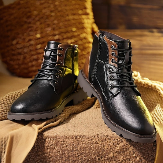 Men's Retro Side-Zip Martin Boots | Horseshoe Heel