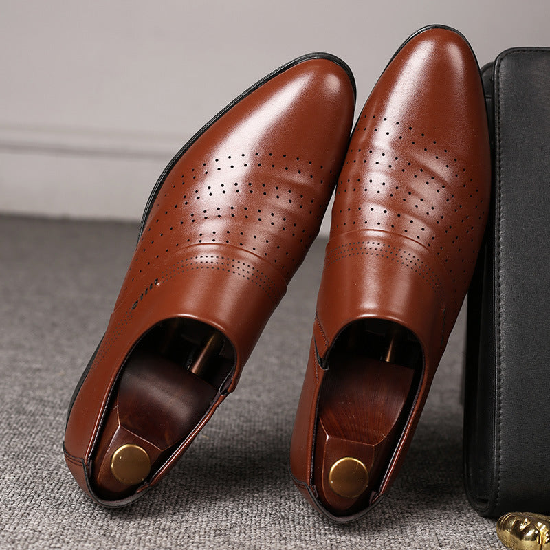 Men's Pointed Toe Casual Shoes | Glossy & Mesh | EU 38-48