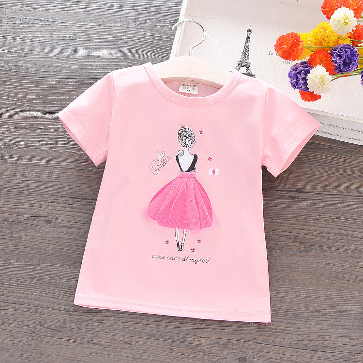 Women’s Cotton Short Sleeve Cartoon Print T-Shirt – 5 Colours