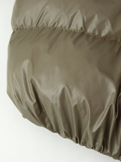 Women's Olive Green Quilted Padded Jacket - Button Front