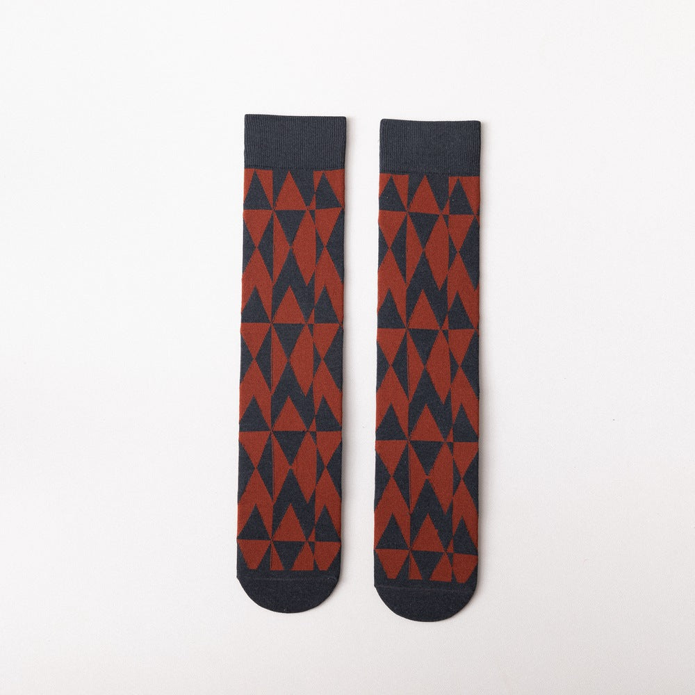 Japanese AB Asymmetric Long-Tube Socks – Cartoon Jacquard 10 Colours