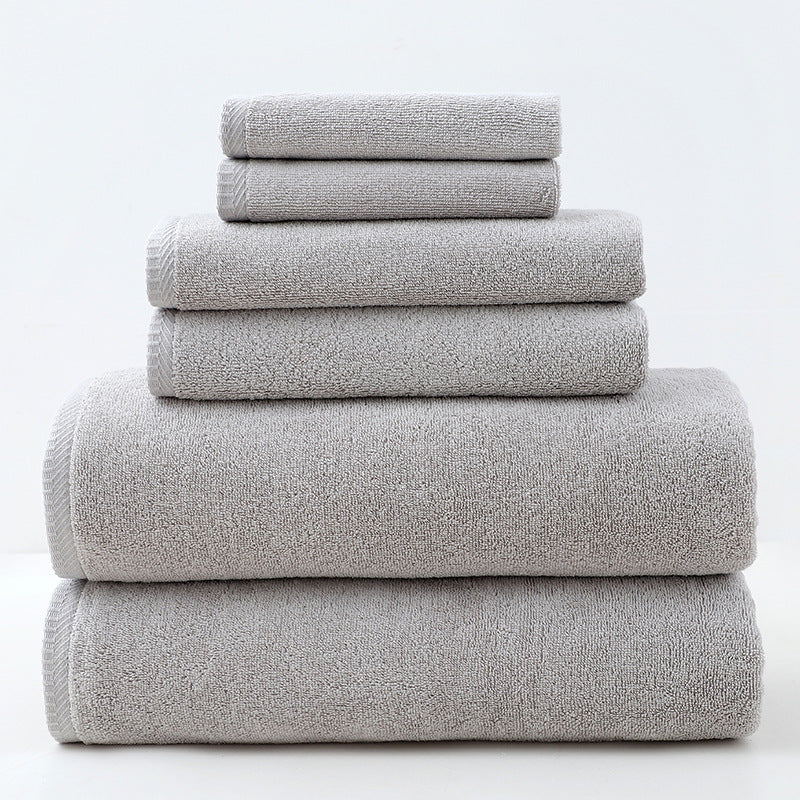 Pure Cotton 6-Piece Towel Set | Bath, Hand & Face Towels | 5 Colours