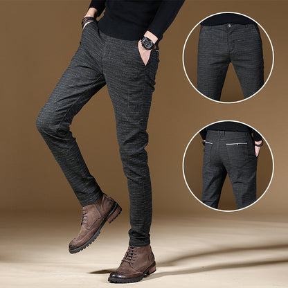 Men's Casual Trousers – Straight Leg Pants in Grey, Blue & Black