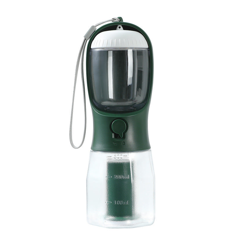 3-in-1 Portable Pet Travel Bottle | Water, Food & Waste Bag Dispenser