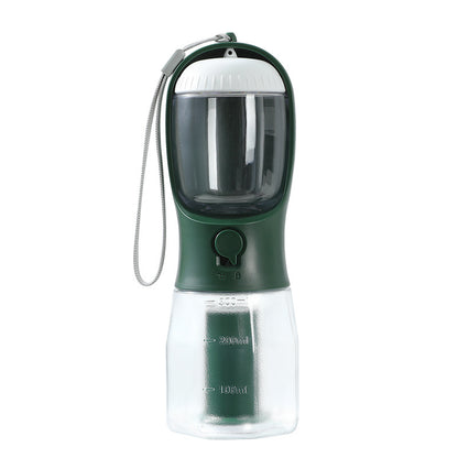3-in-1 Portable Pet Travel Bottle | Water, Food & Waste Bag Dispenser