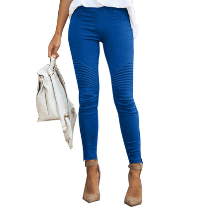 Women's Low-Rise Slim-Fit Cotton Stretch Trousers | 10 Colours | S-5XL